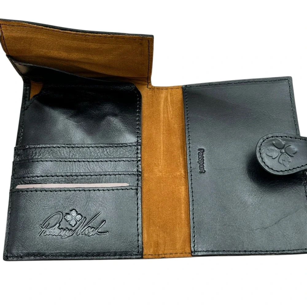 Patricia Nash Leather Tablet Holder‎ & Passport Case Gift Set Black Matching Set